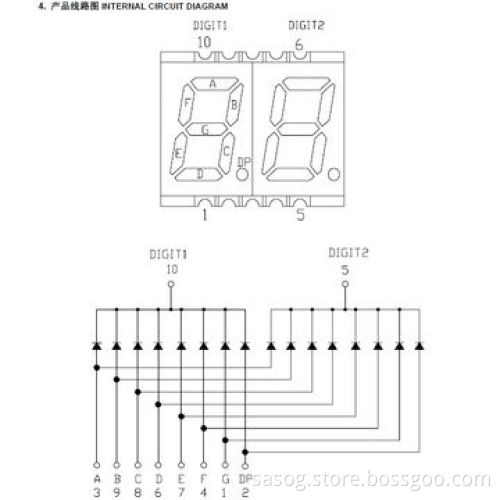 0.39-inch Single SMD LED Digit Display, Blue, 570nm, Common Cathode